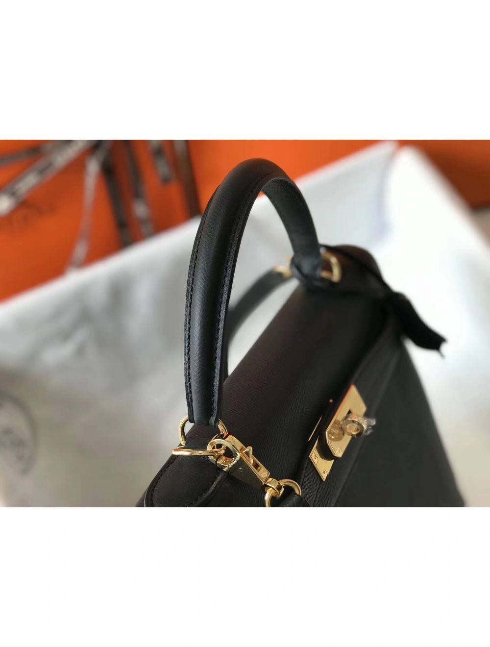 Hermes Kelly 32cm Bag In Black Epsom Leather GHW