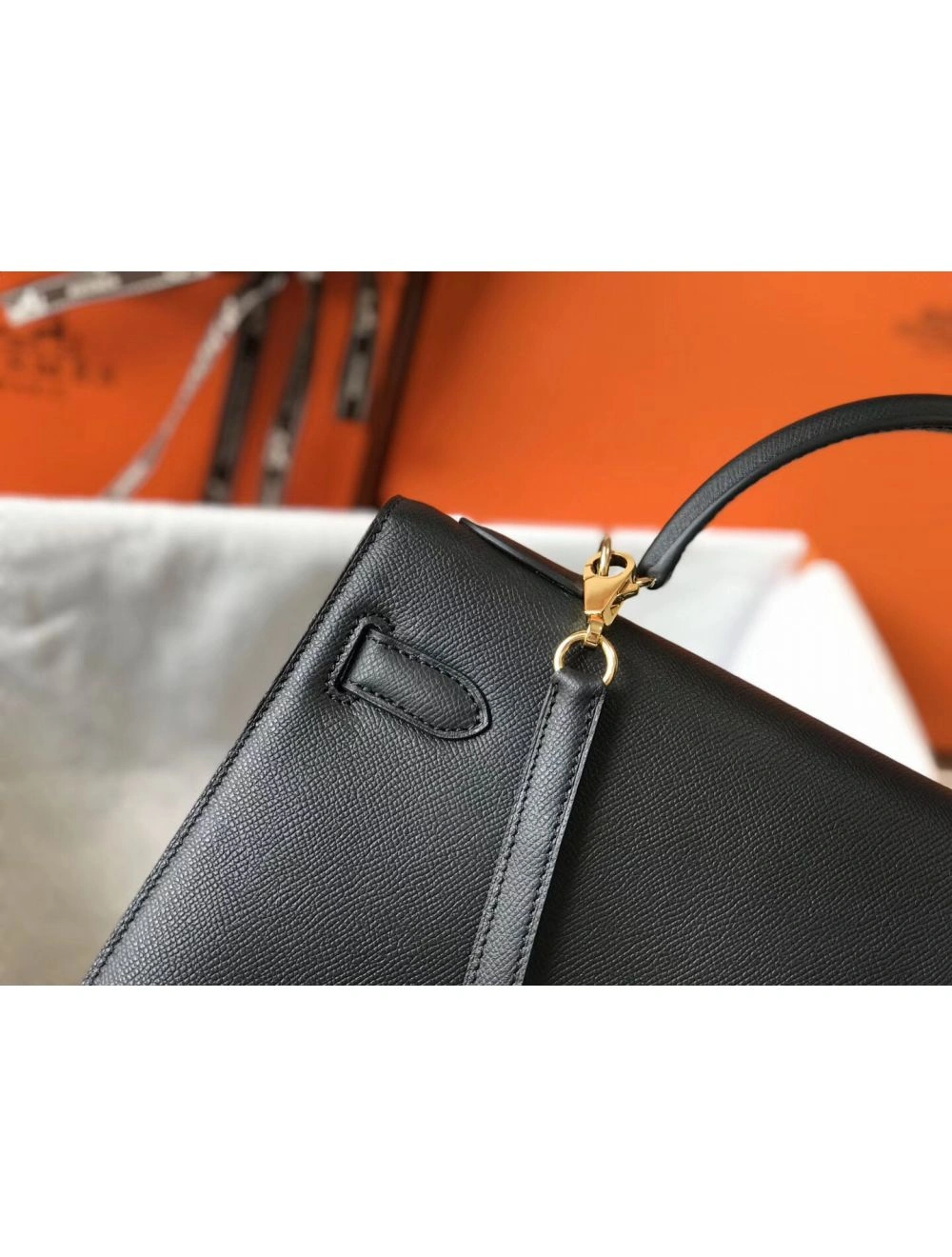 Hermes Kelly 32cm Bag In Black Epsom Leather GHW