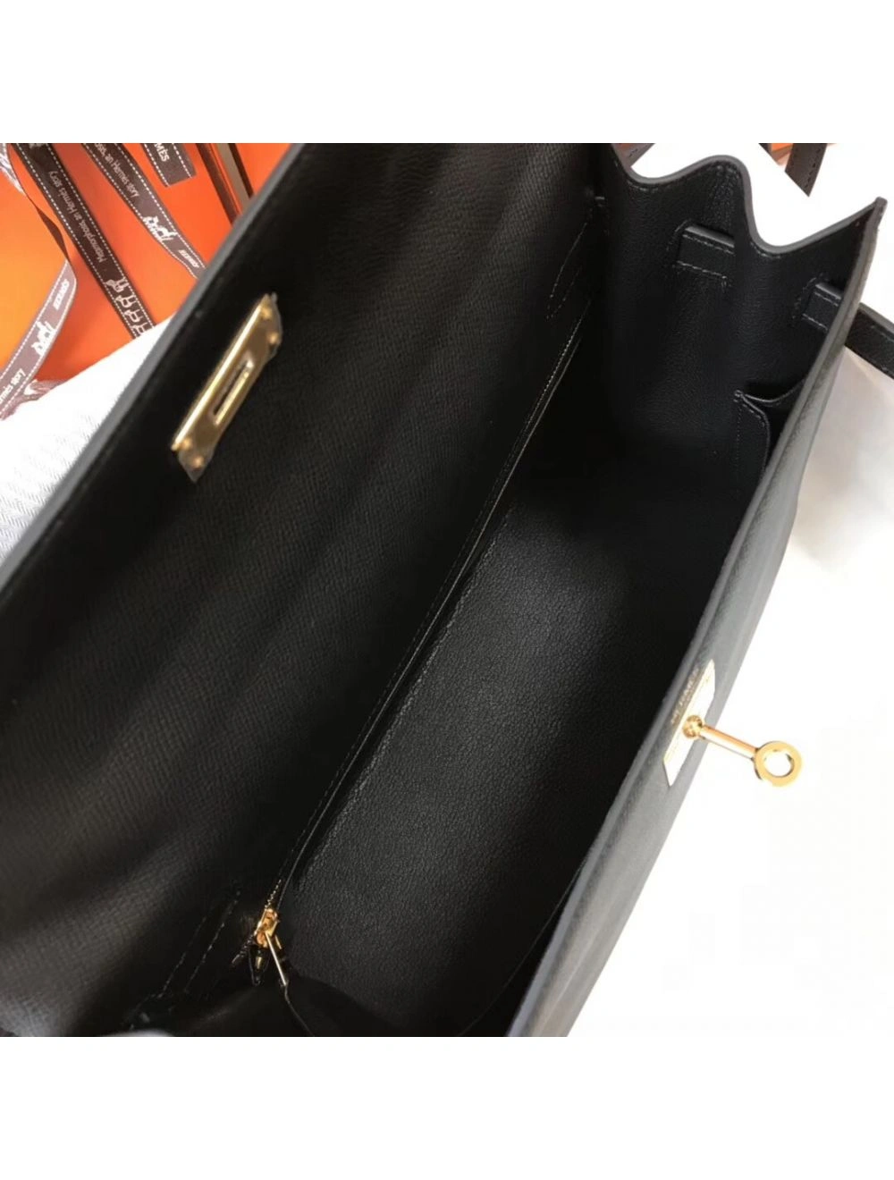 Hermes Kelly 32cm Bag In Black Epsom Leather GHW