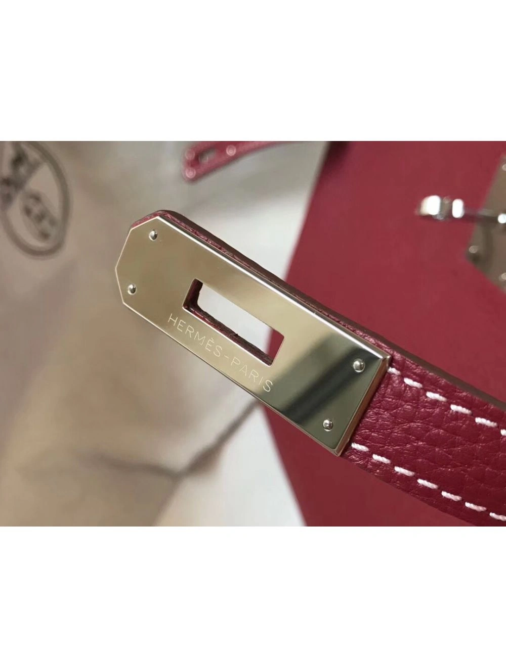 Hermes Kelly 32cm Bag In Bordeaux Clemence Leather PHW