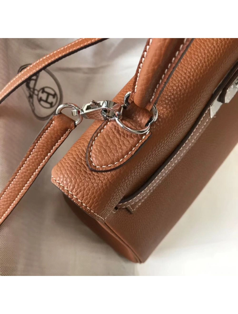 Hermes Kelly 32cm Bag In Gold Clemence Leather PHW