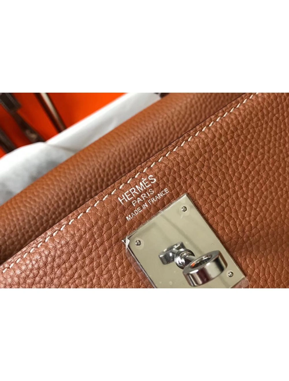 Hermes Kelly 32cm Bag In Gold Clemence Leather PHW