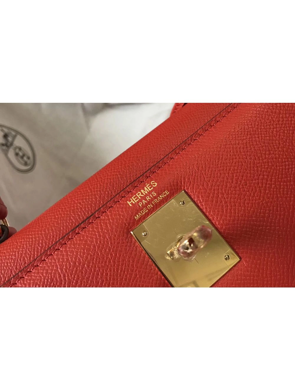 Hermes Kelly 32cm Bag In Red Epsom Leather GHW