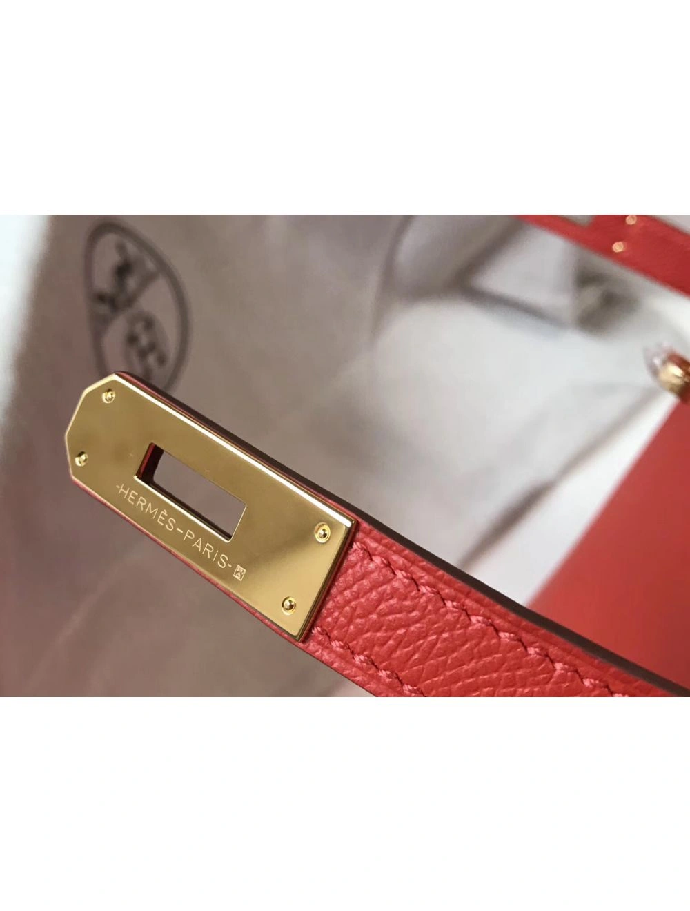Hermes Kelly 32cm Bag In Red Epsom Leather GHW