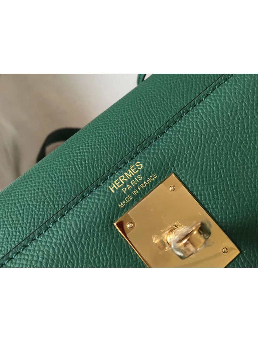 Hermes Kelly 32cm Bag In Vert Vertigo Epsom Leather GHW