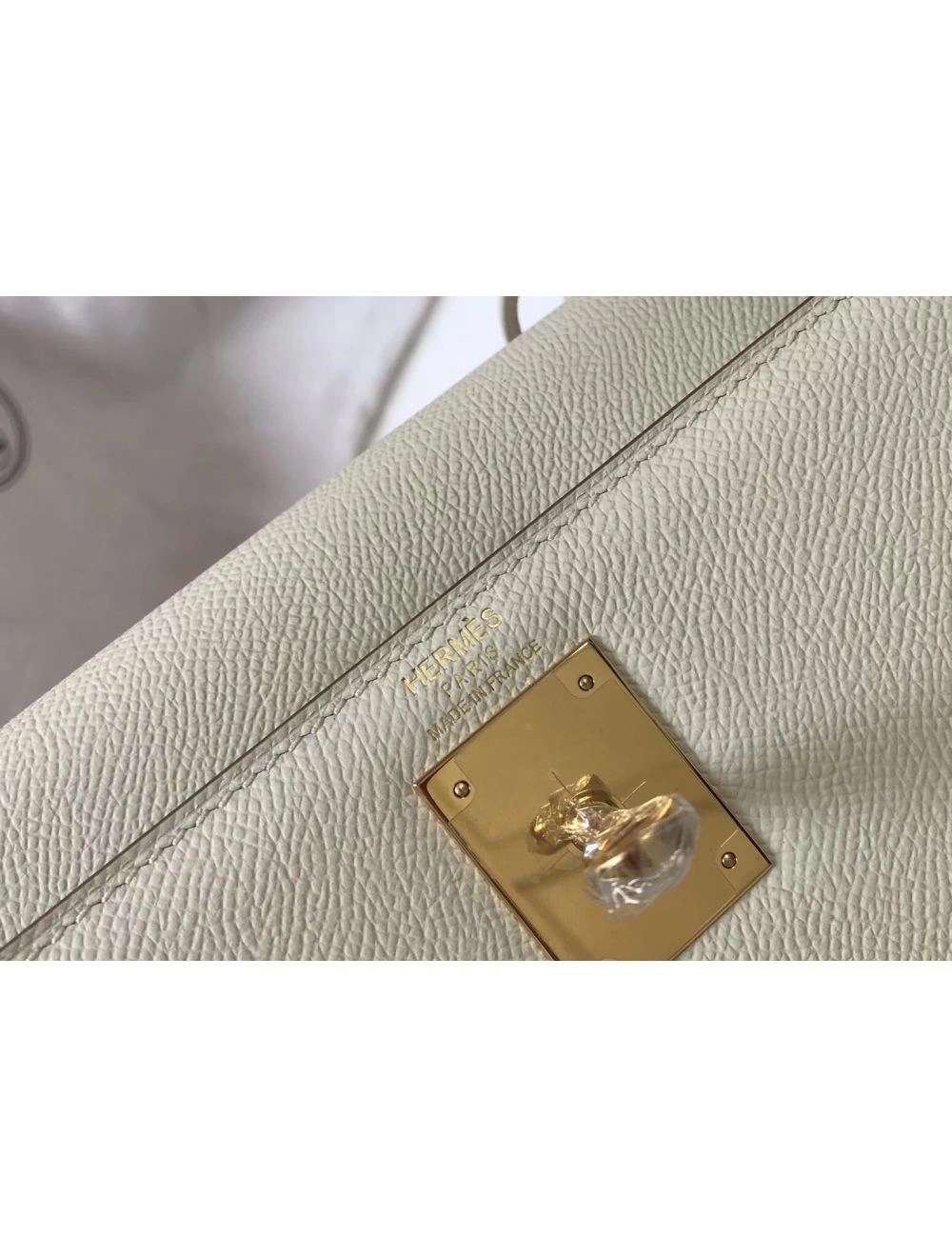 Hermes Kelly 32cm Bag In White Epsom Leather GHW