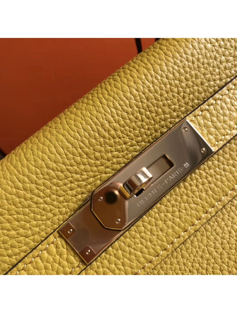 Hermes Kelly 32cm Bag In Yellow Clemence Leather GHW