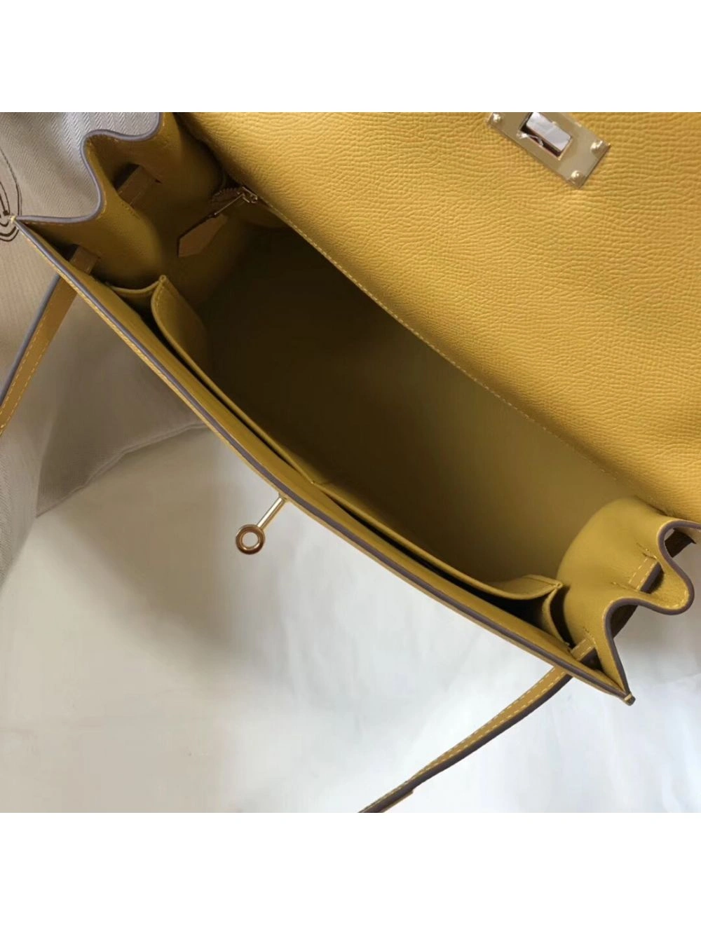 Hermes Kelly 32cm Bag In Yellow Epsom Leather GHW