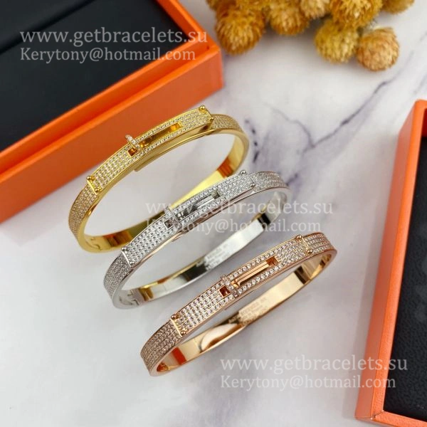 Hermes Kelly Bracelet With Pave Diamonds Silver Yellow Gold Rose Gold Lowest Price