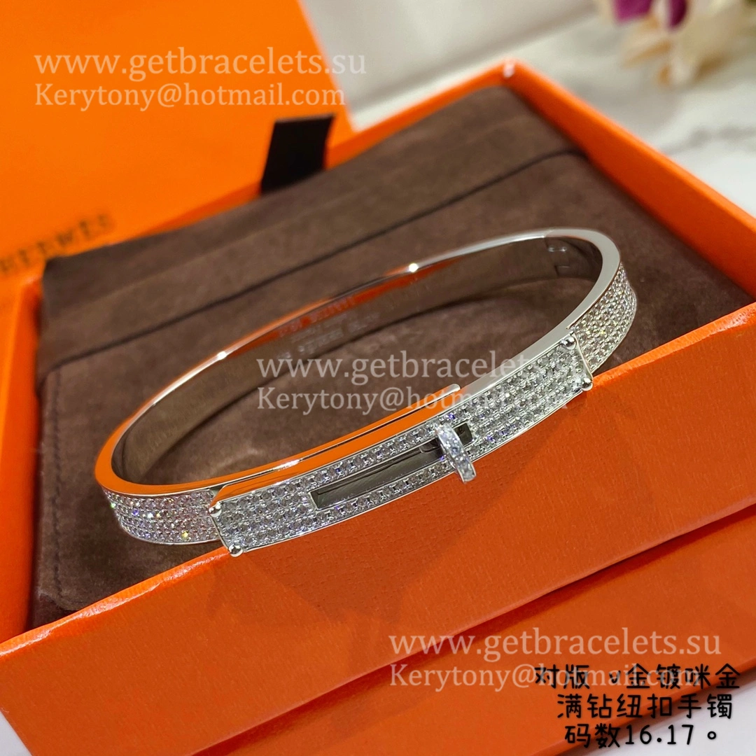 Hermes Kelly Bracelet With Pave Diamonds Silver Yellow Gold Rose Gold Lowest Price