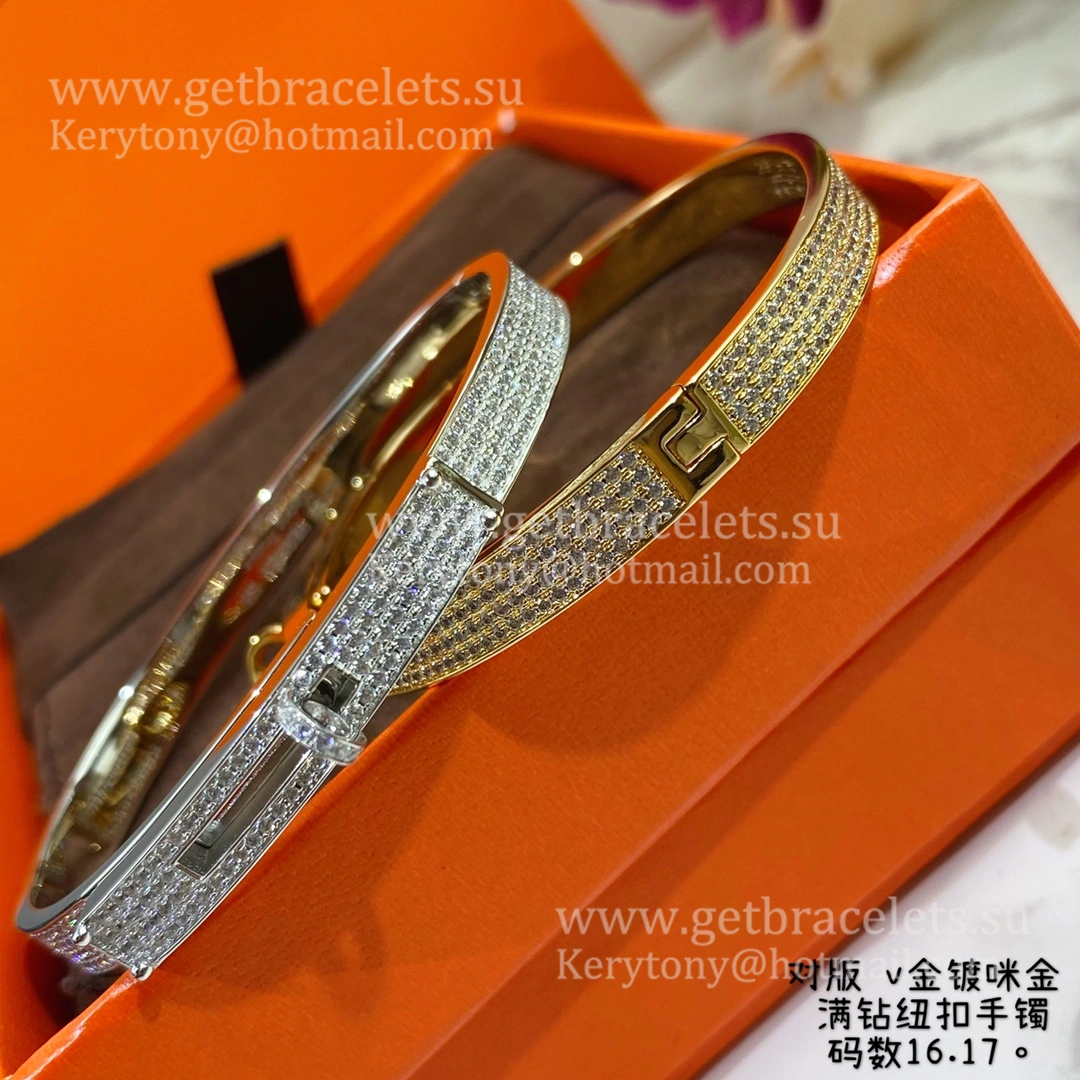 Hermes Kelly Bracelet With Pave Diamonds Silver Yellow Gold Rose Gold Lowest Price
