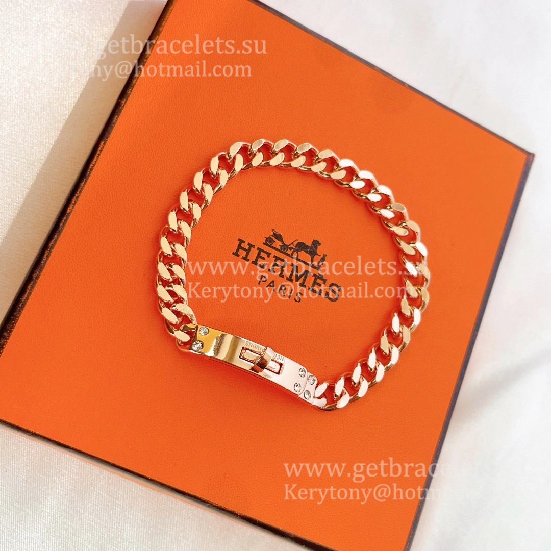 Hermes Kelly Chaine Bracelet Rose Gold With Diamonds Nice Review