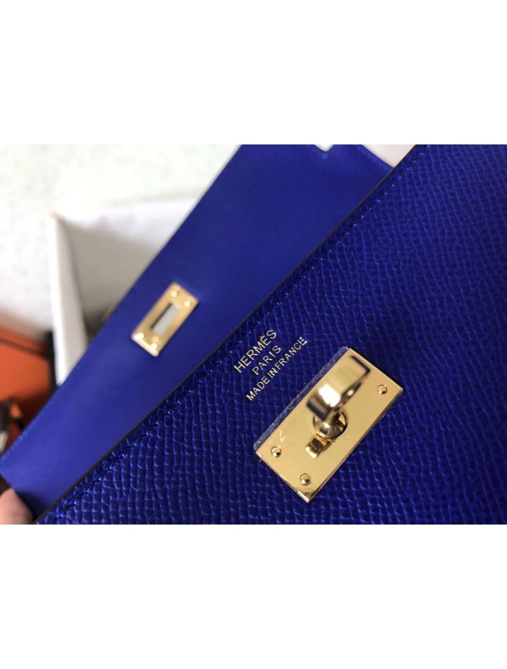Hermes Kelly Classic Long Wallet In Blue Electric Epsom Leather