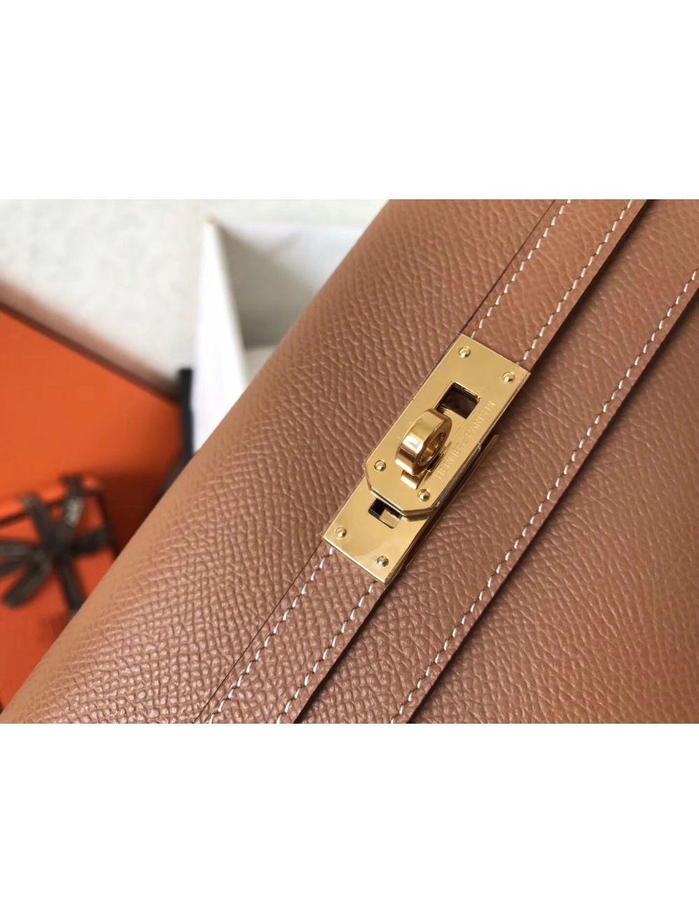 Hermes Kelly Classic Long Wallet In Brown Epsom Leather