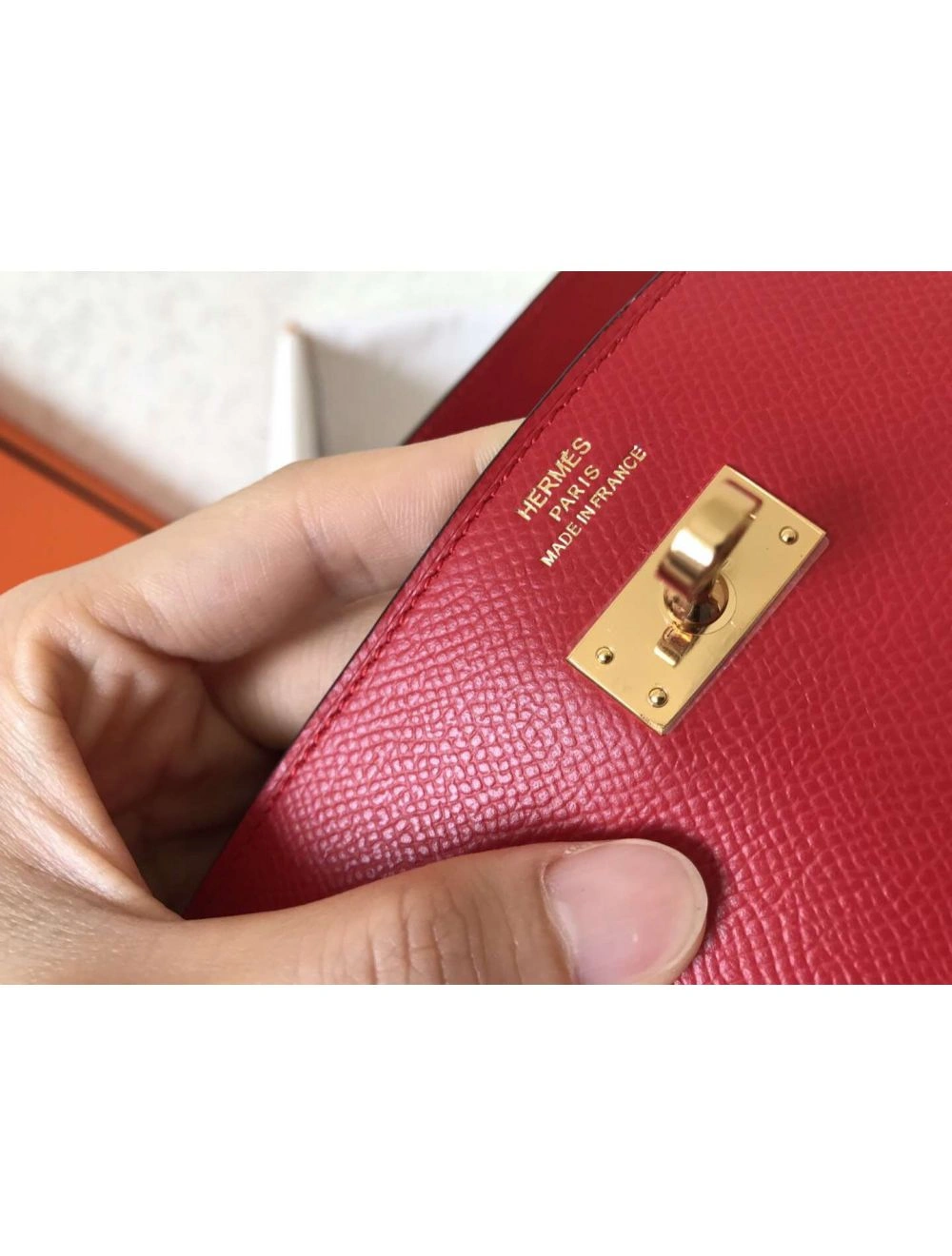 Hermes Kelly Classic Long Wallet In Red Epsom Leather