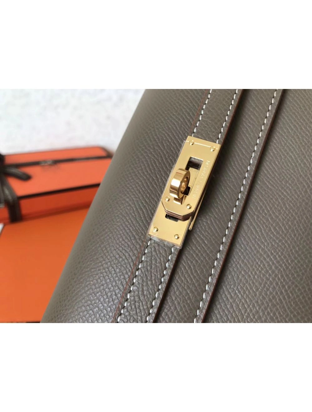 Hermes Kelly Classic Long Wallet In Taupe Epsom Leather