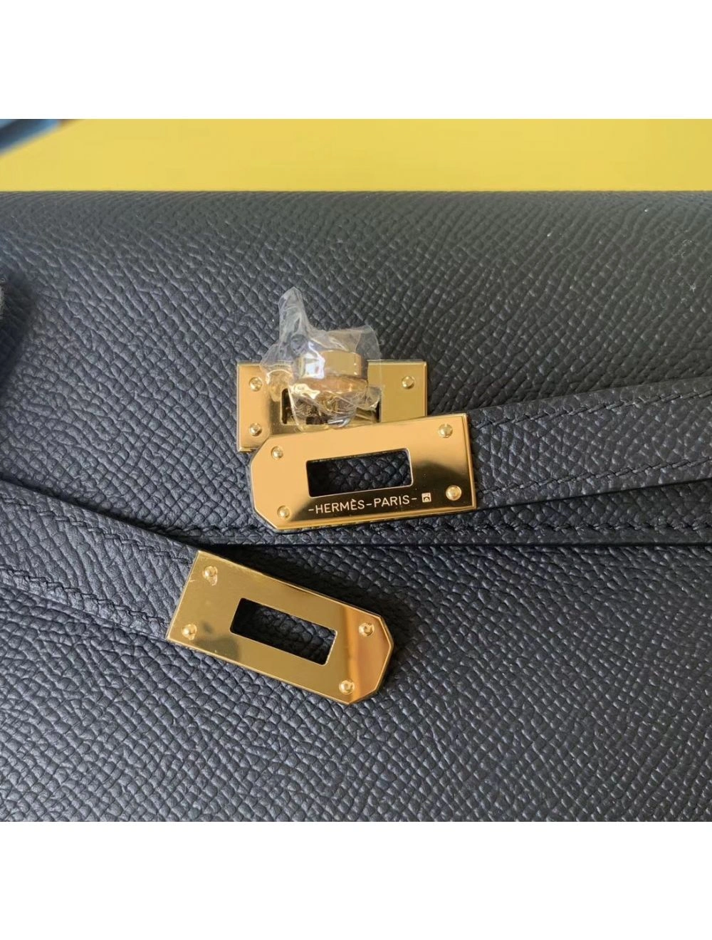 Hermes Kelly Classique To Go Wallet In Black Epsom Calfskin