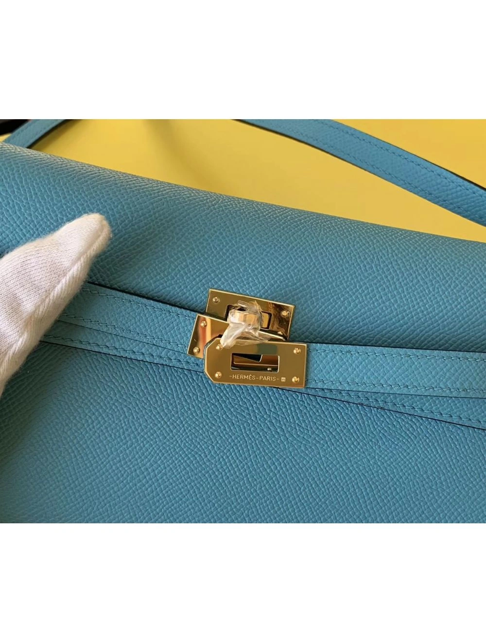 Hermes Kelly Classique To Go Wallet In Blue Du Nord Epsom Calfskin