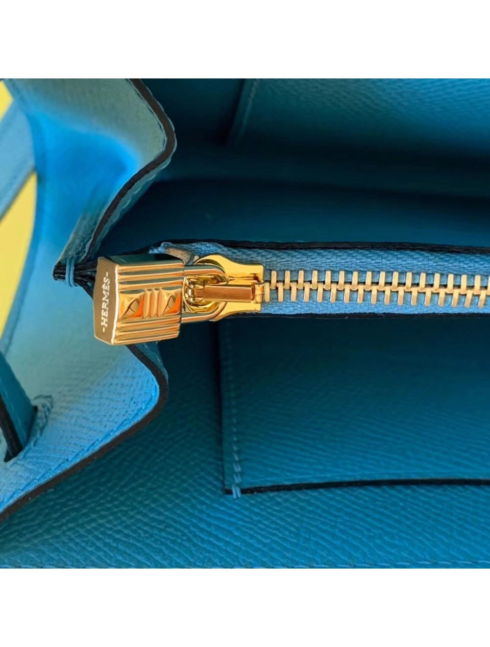 Hermes Kelly Classique To Go Wallet In Blue Du Nord Epsom Calfskin