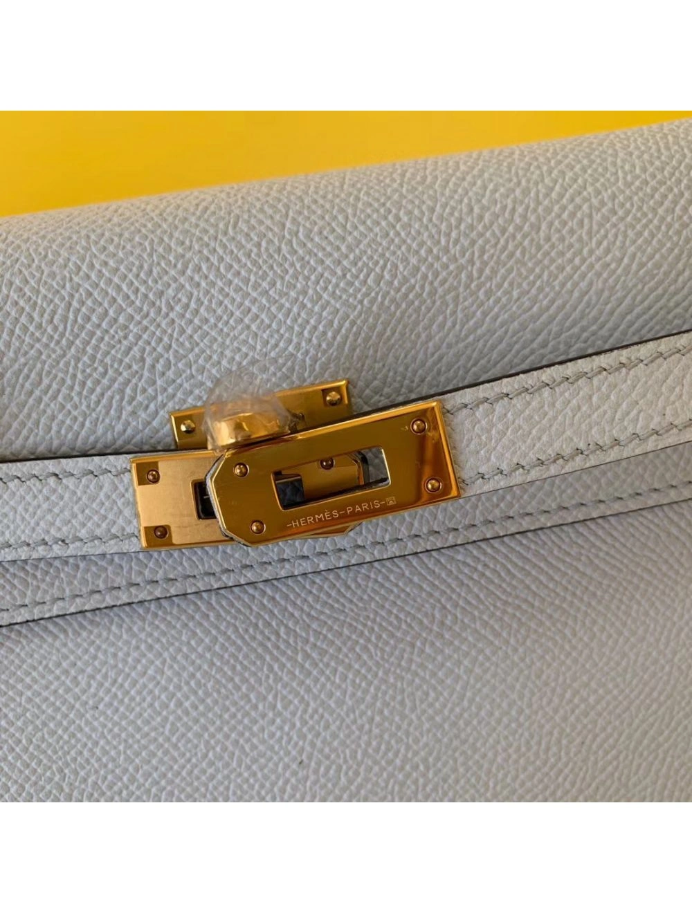 Hermes Kelly Classique To Go Wallet In Blue Zephyr Epsom Calfskin