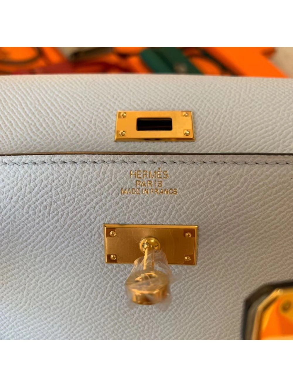 Hermes Kelly Classique To Go Wallet In Blue Zephyr Epsom Calfskin