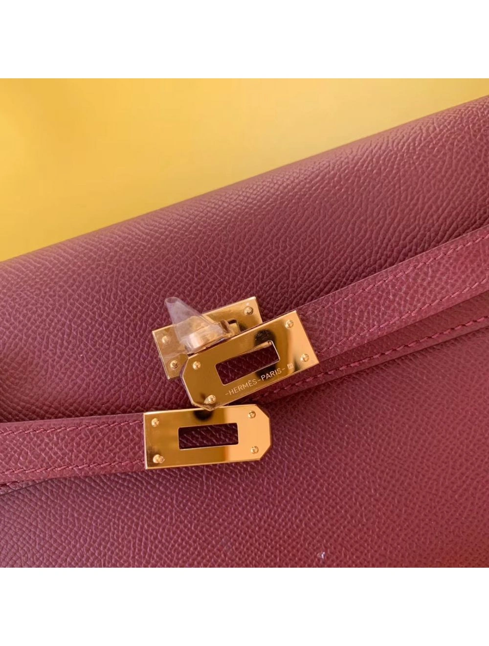 Hermes Kelly Classique To Go Wallet In Bordeaux Epsom Calfskin