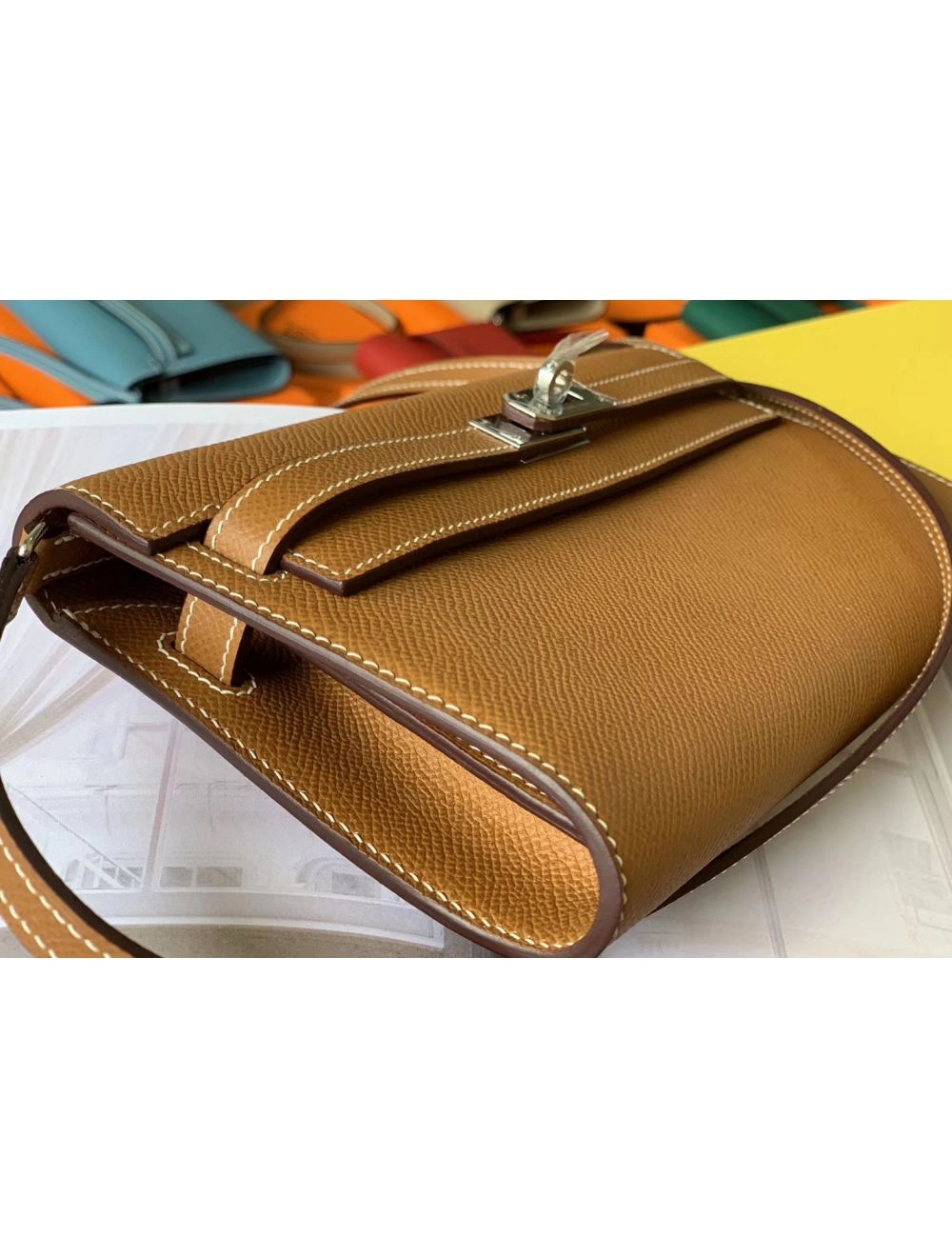 Hermes Kelly Classique To Go Wallet In Gold Epsom Calfskin