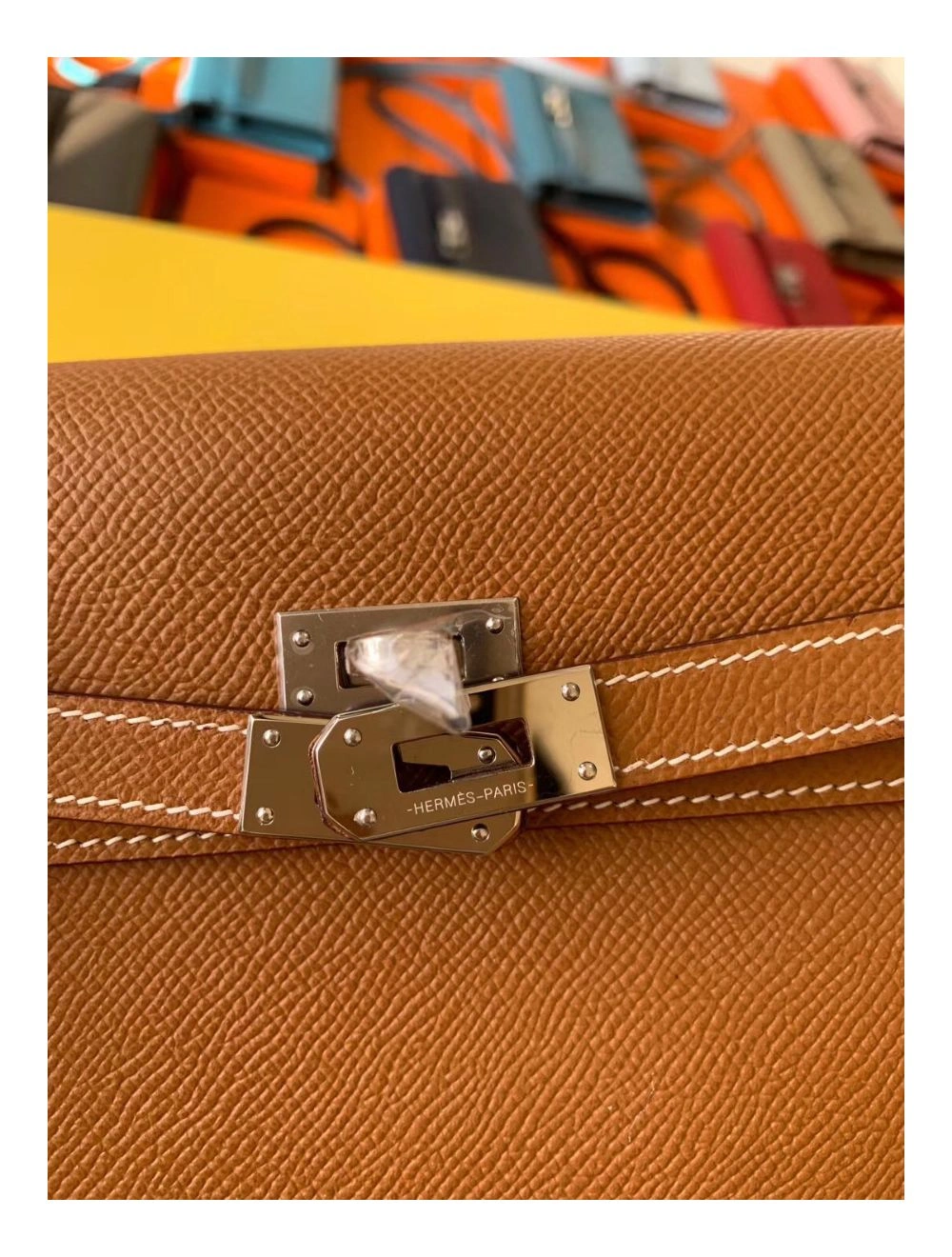 Hermes Kelly Classique To Go Wallet In Gold Epsom Calfskin