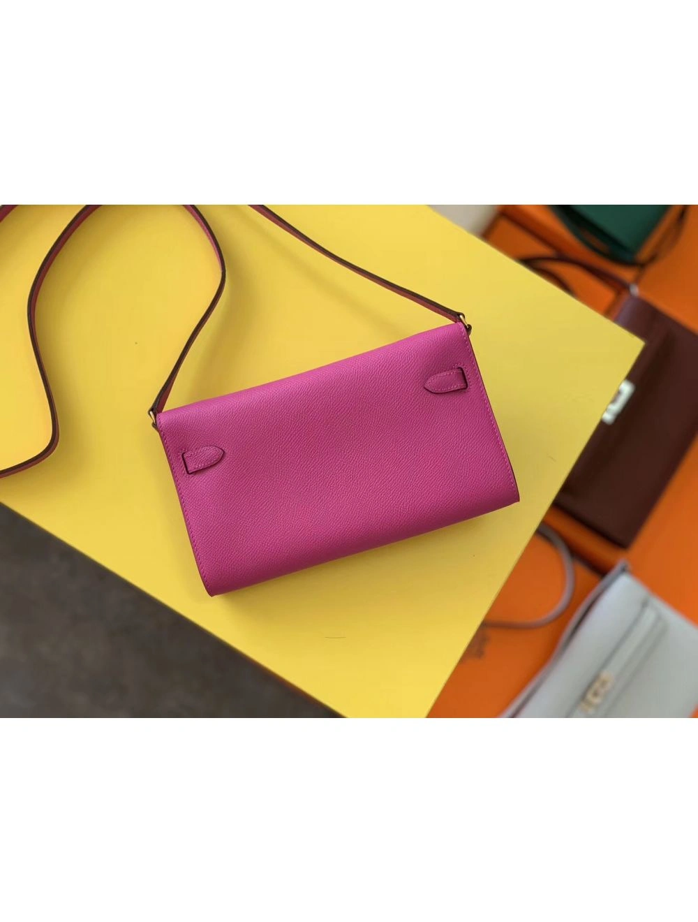 Hermes Kelly Classique To Go Wallet In Magnolia Epsom Calfskin