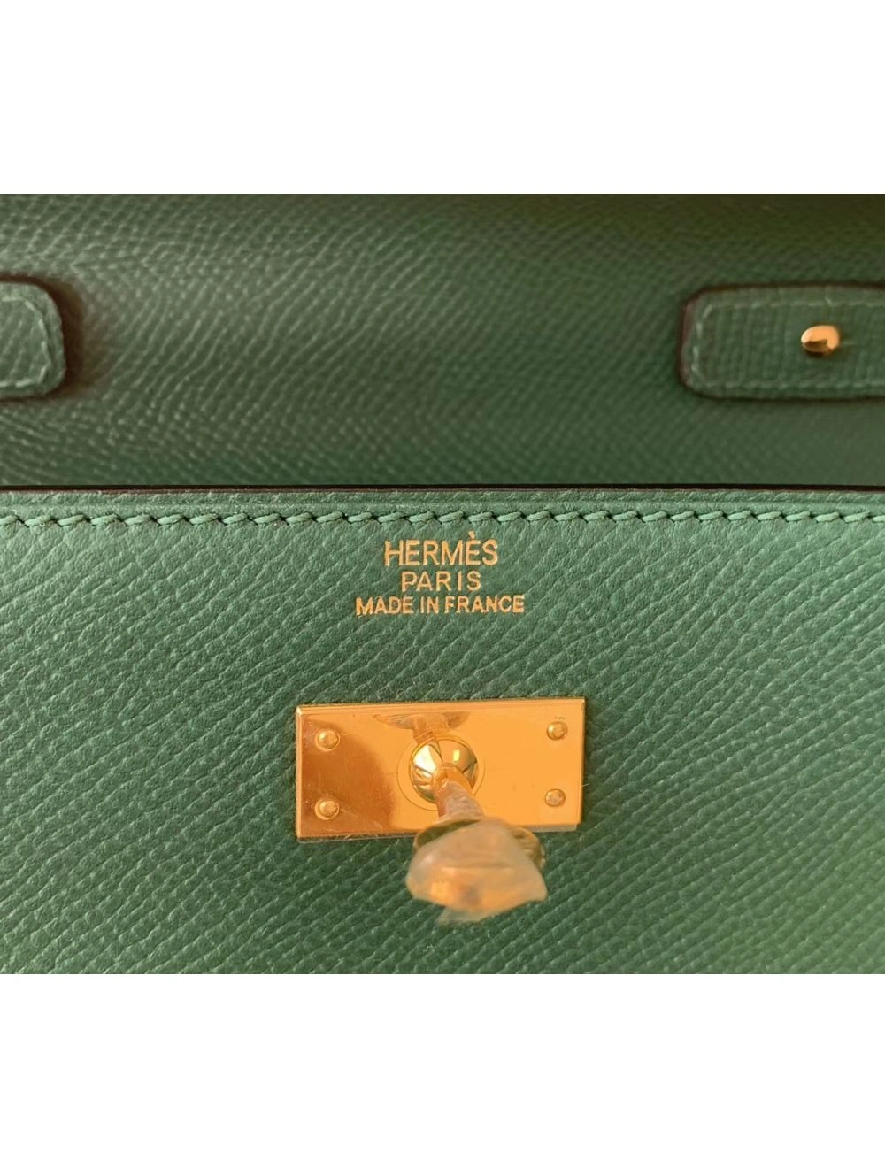 Hermes Kelly Classique To Go Wallet In Malachite Epsom Calfskin