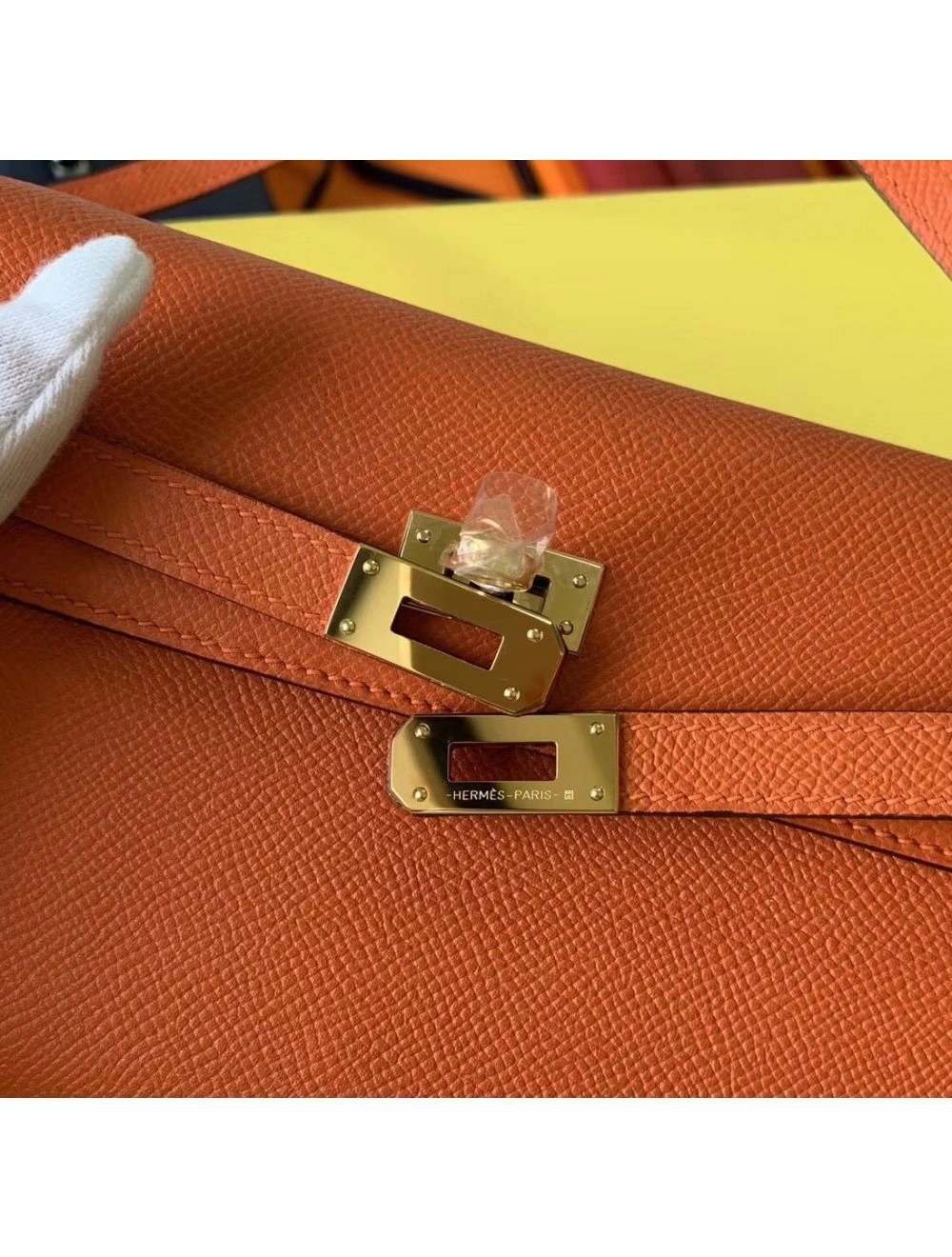Hermes Kelly Classique To Go Wallet In Orange Epsom Calfskin