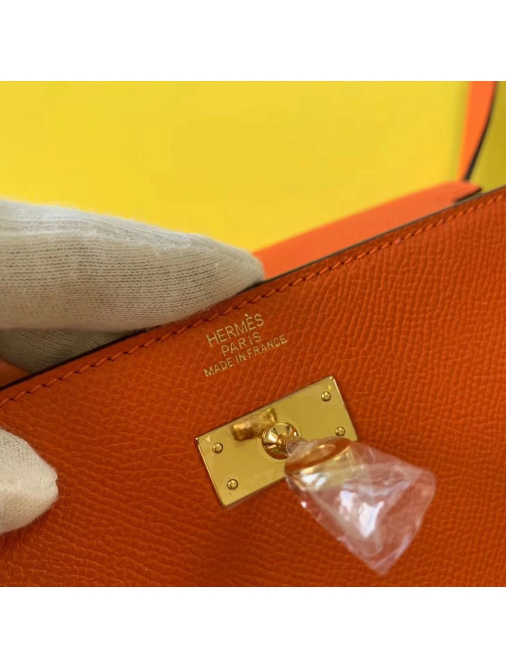 Hermes Kelly Classique To Go Wallet In Orange Epsom Calfskin