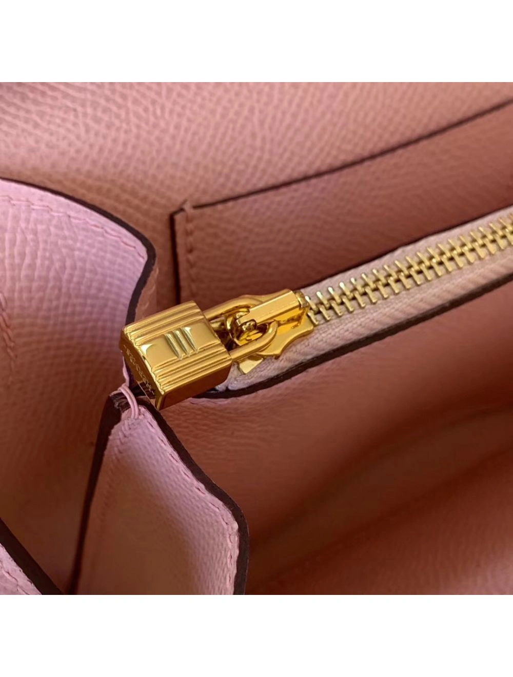 Hermes Kelly Classique To Go Wallet In Pink Epsom Calfskin