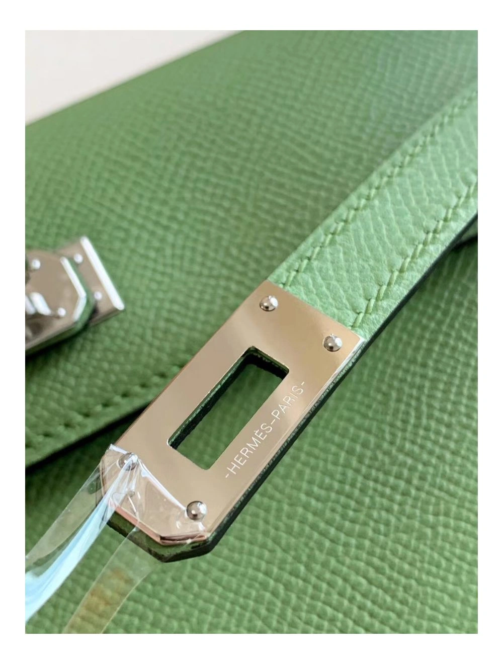 Hermes Kelly Classique To Go Wallet In Vert Criquet Epsom Calfskin