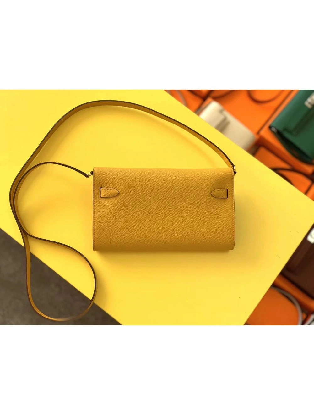 Hermes Kelly Classique To Go Wallet In Yellow Epsom Calfskin