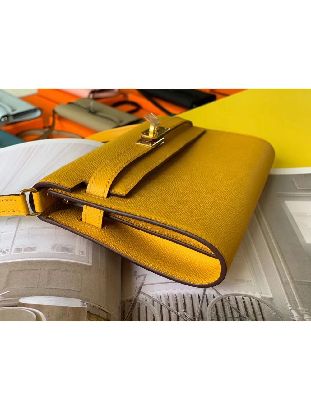 Hermes Kelly Classique To Go Wallet In Yellow Epsom Calfskin