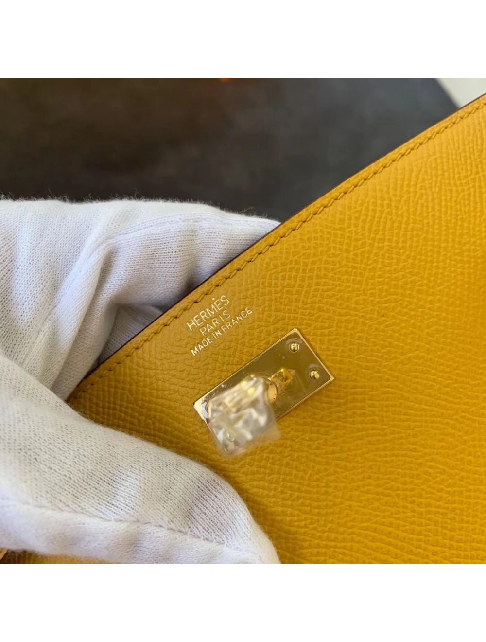 Hermes Kelly Classique To Go Wallet In Yellow Epsom Calfskin