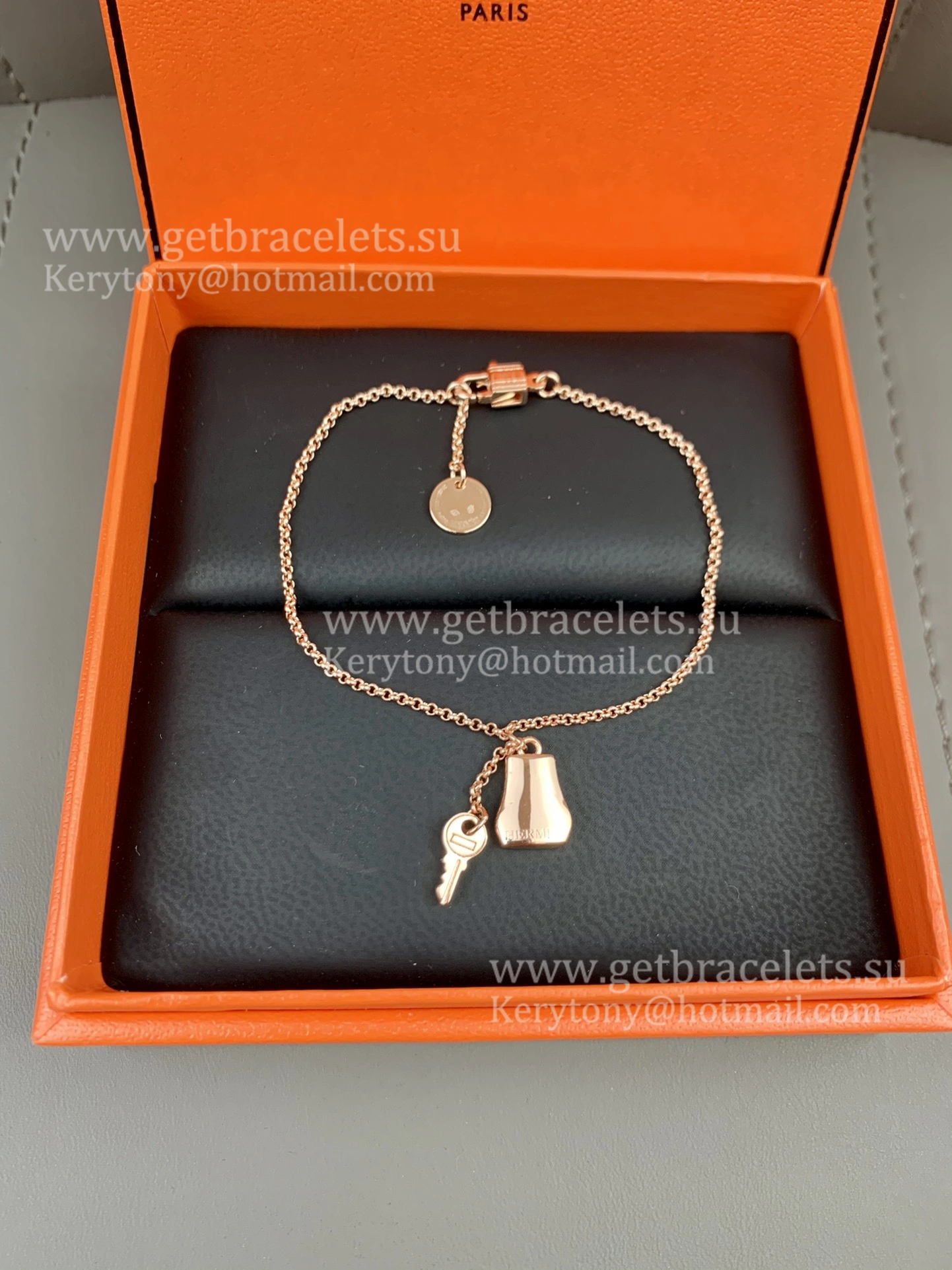 Hermes Kelly Clochette Bracelet Rose Gold 17cm Fashion Jewellery