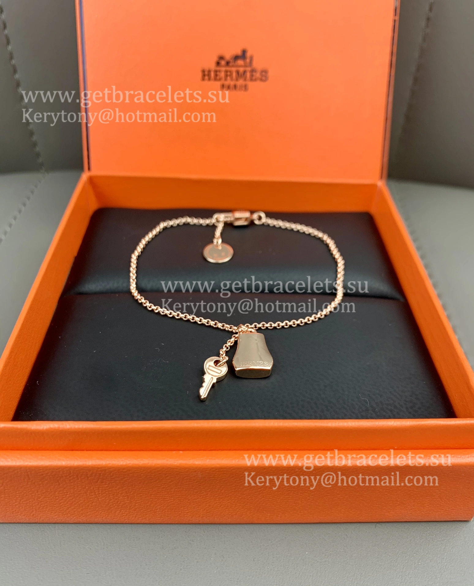 Hermes Kelly Clochette Bracelet Rose Gold 17cm Fashion Jewellery