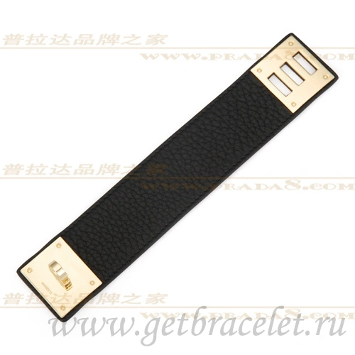 Hermes Kelly Dog Bracelet Black With Gold