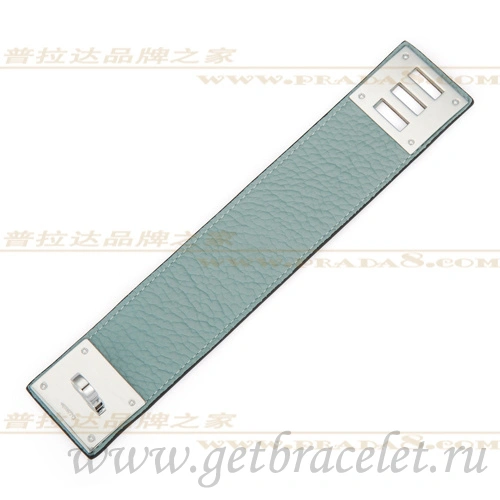 Hermes Kelly Dog Bracelet Blue With Silver