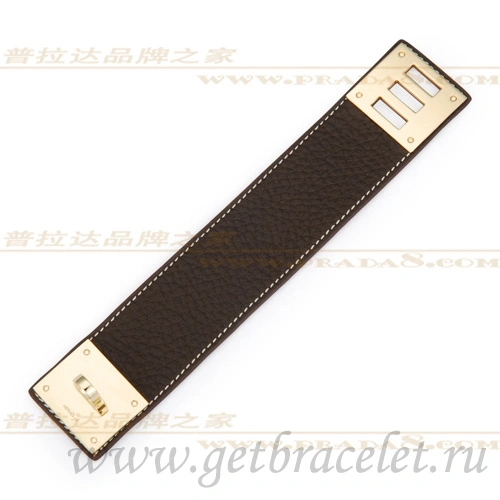 Hermes Kelly Dog Bracelet Brown With Gold