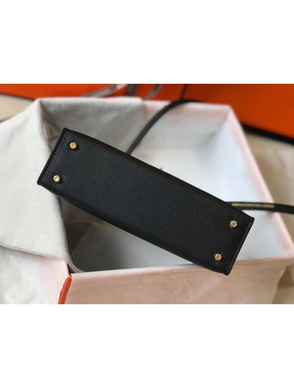 Hermes Kelly Mini II Bag In Black Epsom Leather GHW