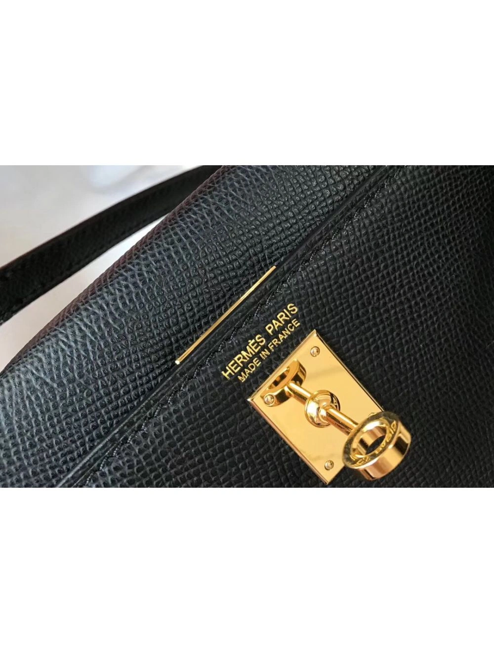 Hermes Kelly Mini II Bag In Black Epsom Leather GHW