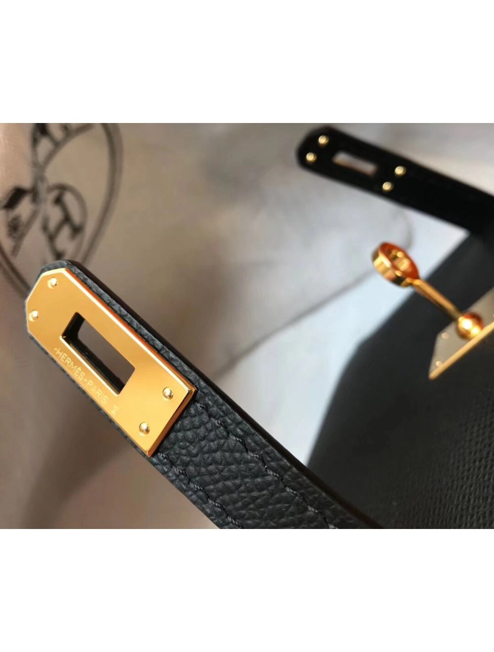Hermes Kelly Mini II Bag In Black Epsom Leather GHW