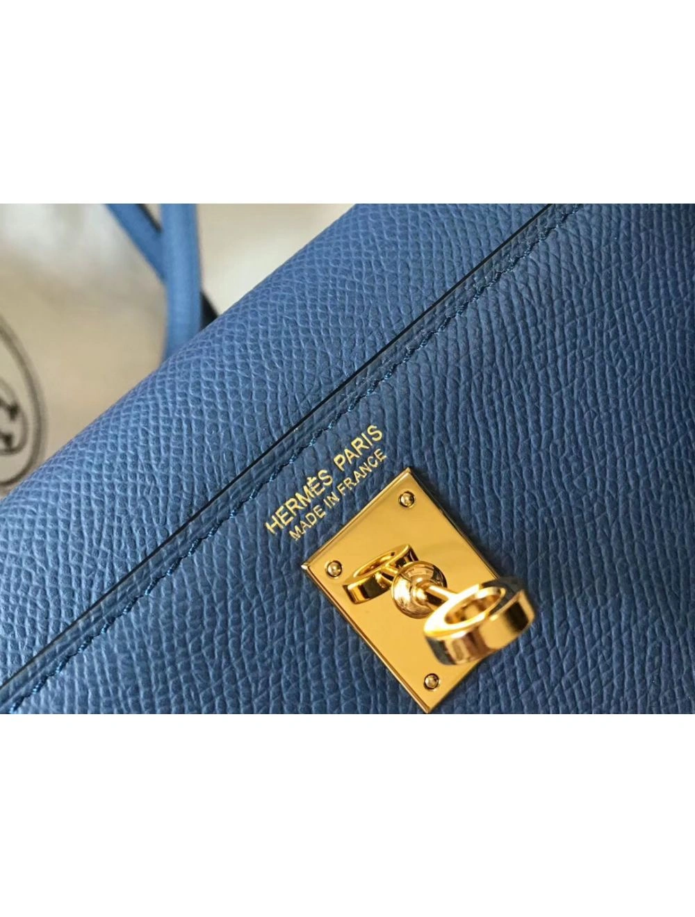 Hermes Kelly Mini II Bag In Blue Agate Epsom Leather GHW