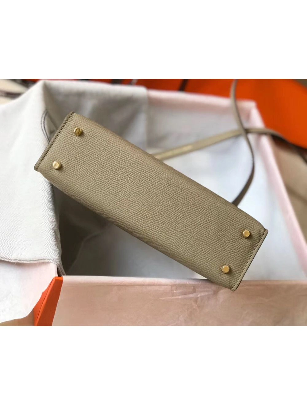 Hermes Kelly Mini II Bag In Gris Tourterelle Epsom Leather GHW