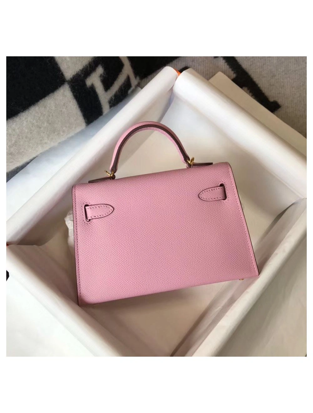 Hermes Kelly Mini II Bag In Mauve Sylvestre Epsom Leather GHW