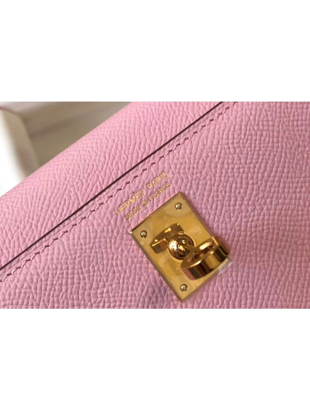 Hermes Kelly Mini II Bag In Mauve Sylvestre Epsom Leather GHW