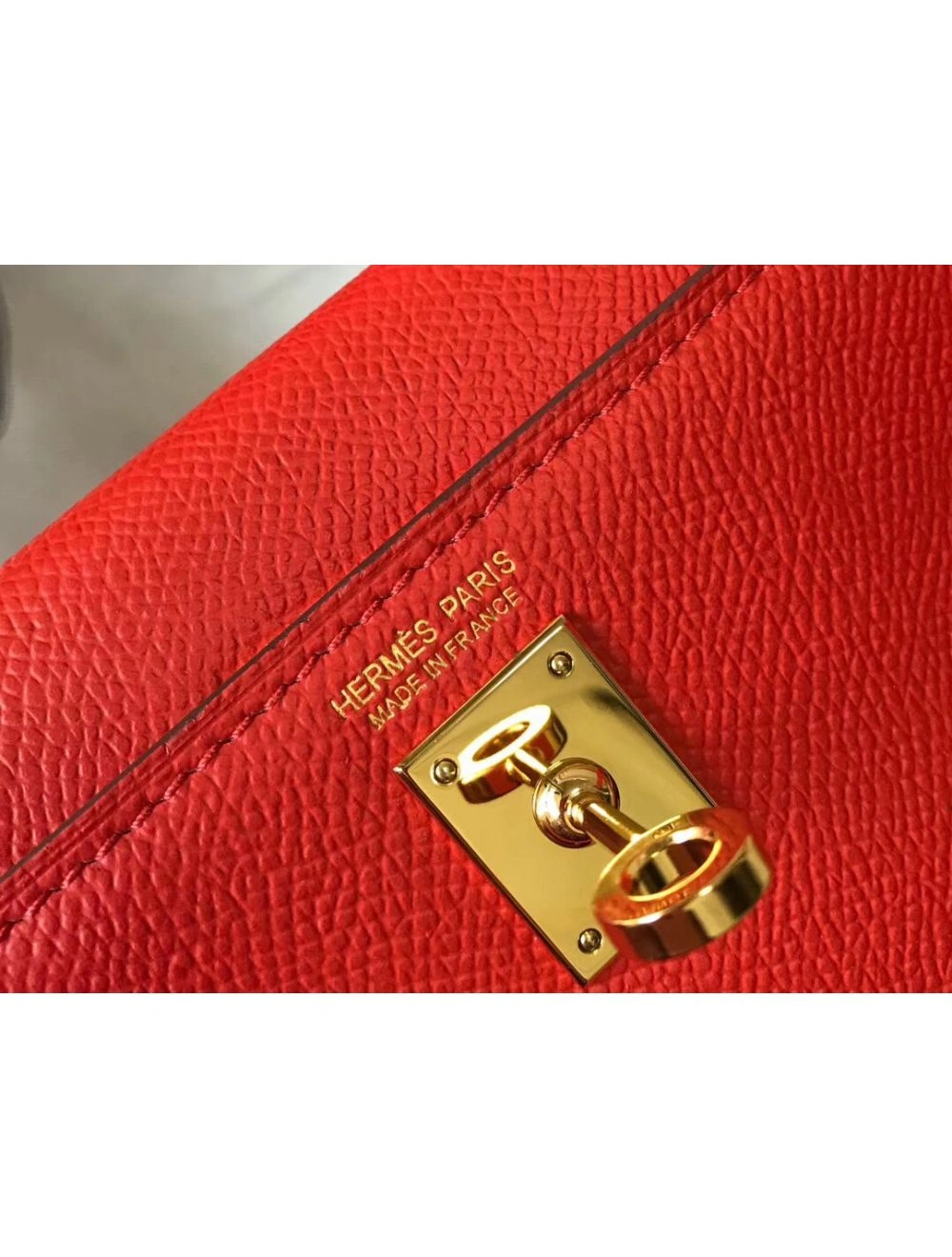 Hermes Kelly Mini II Bag In Rouge Casaque Epsom Leather GHW